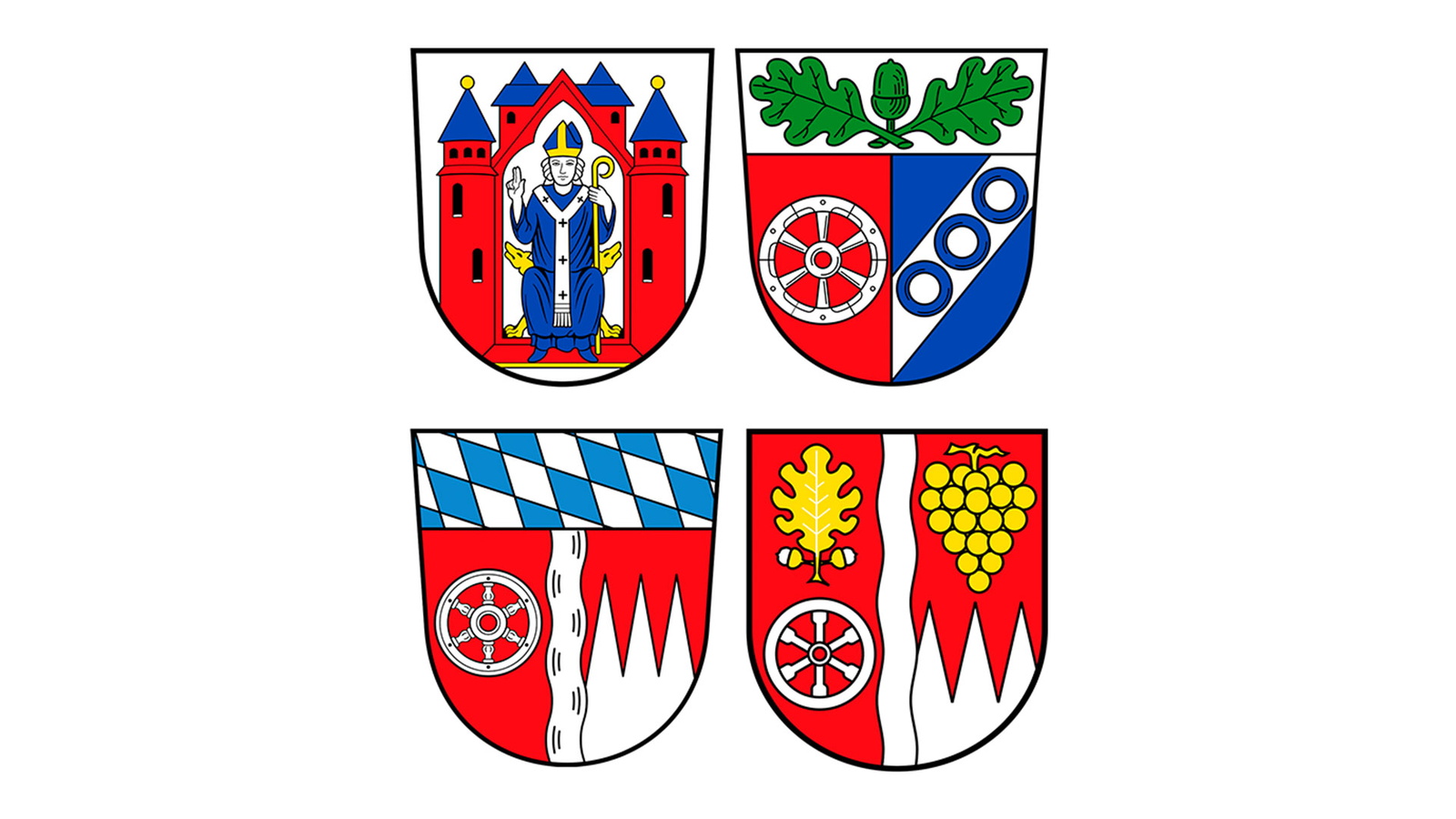 Wappen vier Landkreise