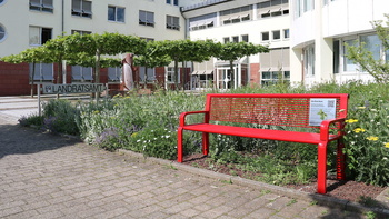 Rote Bank am Landratsamt Miltenberg