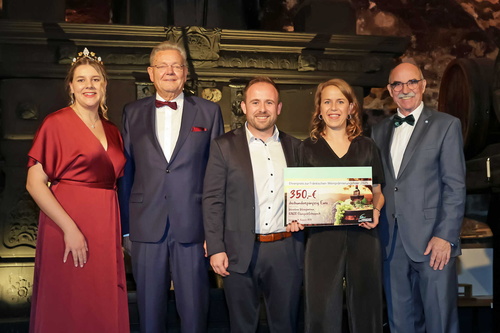 Menschen mit großem Gutschein